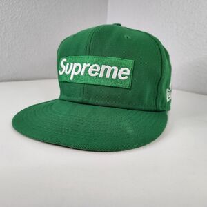 Supreme New Era NY Yankees Box Logo FW21 Green Fitted Cap Hat Size 7 3/8 Rare